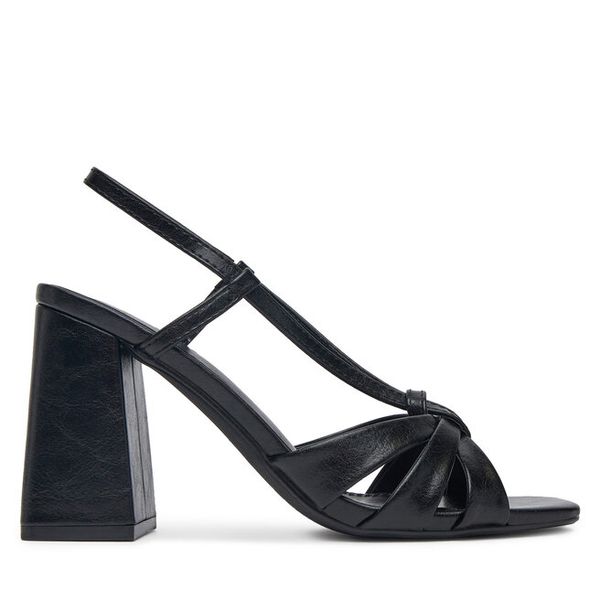 Sandały JENNY. Czarne sandały Jenny, bez wzorów, bez obcasa, na słupku, bez zapięcia. Za 129.99 zł.