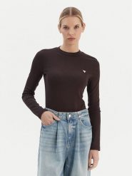 Guess T-Shirt V6RI00 KD741 Brązowy Slim Fit. Brązowe t-shirty Guess, s, z aplikacjami, z bawełny, bez kołnierzyka, bez ramiączek. Za 199.99 zł.