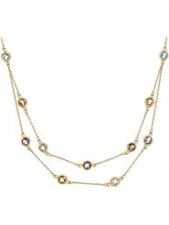 DIAMOND & CO Złoty naszyjnik "Colormix" z kamieniami szlachetnymi - dł. 42 cm rozmiar: onesize. Żółte naszyjniki Diamond & Co, z ametystem, złote. Za 2,113.49 zł.