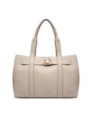 Calvin Klein Torebka Buckle Medium Tote LV04F3294G Écru. Torebki klasyczne Calvin Klein, bez wzorów, ze skóry, bez dodatków. Za 799.99 zł.