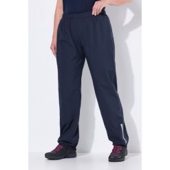Damskie spodnie przeciwdeszczowe wodoodporne odblaskowy pasek elastyczny pas. Niebieskie spodnie sportowe Ulla Popken, plus size, bez wzorów, z materiału, trekkingowe. Za 244.99 zł.