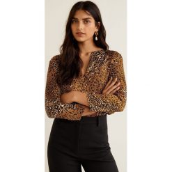 Mango - Bluzka Chempife. Brązowe bluzki Mango, l, bez wzorów, z materiału, casualowe, bez kołnierzyka, bez ramiączek. W wyprzedaży za 39.90 zł.