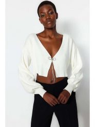 Trendyol Kardigan w kolorze białym rozmiar: XS. Białe kardigany Trendyol, xs, bez wzorów. Za 43.78 zł.