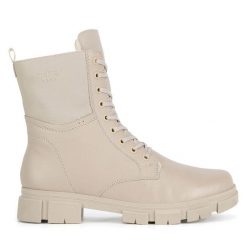 Botki Rieker. Brązowe botki Rieker, bez wzorów, bez obcasa, na płaskiej podeszwie, bez zapięcia. Za 335.00 zł.