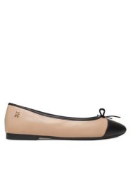 Tommy Hilfiger Baleriny Toe Cap Leather Ballerina FW0FW08759 Écru. Baleriny TOMMY HILFIGER, bez wzorów, ze skóry, bez obcasa. Za 439.99 zł.