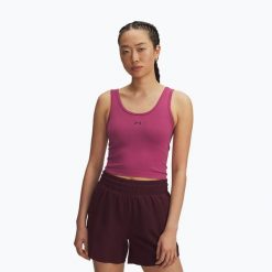 Koszulka Under Armour Vanish Seamless Tank. Czerwone bluzki Under Armour, bez wzorów, sportowe, bez kołnierzyka, bez ramiączek. Za 169.99 zł.