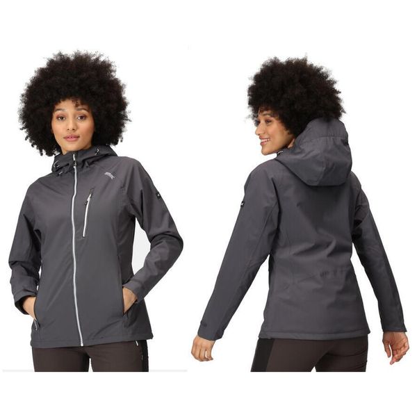 Kurtka przeciwdeszczowa z kapturem damska Regatta Birchdale. Niebieskie kurtki sportowe Regatta, xl, bez wzorów, z kapturem, trekkingowe. Za 259.99 zł.