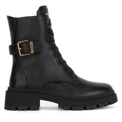 Botki MEXX. Czarne botki Mexx, bez wzorów, bez obcasa, na płaskiej podeszwie, bez zapięcia. Za 329.99 zł.