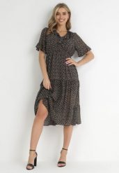 Czarna Sukienka Koti. Czarne sukienki Born2be, na imprezę, m, z aplikacjami, z tkaniny, bez kołnierzyka, bez ramiączek, midi. Za 74.99 zł.