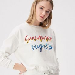 Bluza z kolorowym nadrukiem - Kremowy. Bluzy marki Sinsay. Za 39.99 zł.