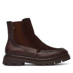 Botki Hispanitas. Brązowe botki Hispanitas, bez wzorów, bez obcasa, na płaskiej podeszwie, bez zapięcia. Za 739.99 zł.