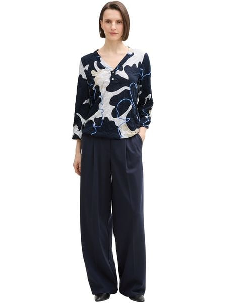 Tom Tailor Bluzka w kolorze granatowo-białym rozmiar: XL. Białe bluzki Tom Tailor, xl, bez wzorów, bez kołnierzyka, bez ramiączek. Za 85.95 zł.