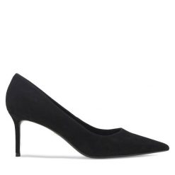 Szpilki Gino Rossi. Czarne szpilki Gino Rossi, bez wzorów, bez obcasa, na szpilce, bez zapięcia. Za 299.99 zł.