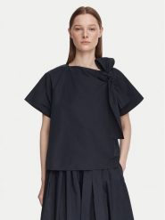 Weekend Max Mara Bluzka Recente 2625166071 Granatowy Regular Fit. Niebieskie bluzki Weekend Max Mara, bez wzorów, z bawełny, bez kołnierzyka, bez ramiączek. Za 694.99 zł.