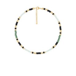 Bransoletka z zielonymi i czarnymi japońskimi koralikami Miyuki. Czarne bransoletki Lilou, ze stali. Za 189.00 zł.