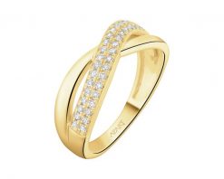 Pierścionek z żółtego złota z brylantami - 0,24 ct - próba 585. Żółte pierścionki Apart, z brylantem, złote. Za 6,590.00 zł.