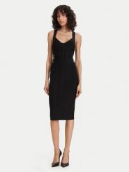 Elisabetta Franchi Sukienka koktajlowa AM-24D-62E2-V790 Czarny Slim Fit. Czarne sukienki Elisabetta Franchi, bez wzorów, z wiskozy, wizytowe, bez kołnierzyka, bez ramiączek. Za 3,359.00 zł.