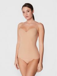 Hanro Podkoszulek Allure 1462 Beżowy Slim Fit. Brązowe koszule nocne Hanro, bez wzorów, z syntetyku, bez ramiączek. Za 219.99 zł.