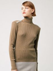 Rodier Golf w kolorze beżowym rozmiar: M. Brązowe golfy Rodier, m, z aplikacjami, z bawełny, bez ramiączek. Za 274.99 zł.