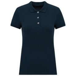 Damska koszulka polo pique Kariban. Niebieskie koszulki polo KARIBAN, bez wzorów, z bawełny, bez kołnierzyka, bez ramiączek. Za 197.00 zł.