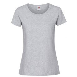 Koszulka Damska Iconic 195 Premium Heather T-shirt. Szare t-shirty FRUIT OF THE LOOM, s, bez wzorów, bez kołnierzyka, bez ramiączek. Za 35.99 zł.