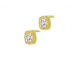 Kolczyki z żółtego i białego złota z diamentami - 0,30 ct - próba 585. Białe kolczyki Apart, z diamentem, złote. Za 4,190.00 zł.
