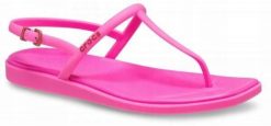 Japonki Dla Dorosłych Crocs Miami Thong Flip. Czerwone klapki Crocs, bez wzorów, z materiału, bez obcasa. Za 139.99 zł.