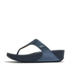 Klapki między palcami damskie FitFlop Lulu. Niebieskie klapki FIT FLOP, bez wzorów, bez obcasa. Za 489.50 zł.