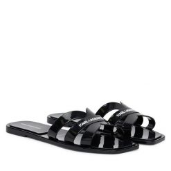 Klapki KARL LAGERFELD. Czarne klapki KARL LAGERFELD, bez wzorów, bez obcasa. Za 339.99 zł.