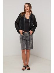 Lin Passion Lniana kurtka w kolorze czarnym rozmiar: 36/38. Czarne kurtki Lin Passion, bez wzorów, ze lnu, bez kaptura. Za 121.99 zł.