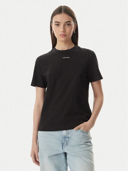 Calvin Klein T-Shirt Classic LV147C857G Czarny Regular Fit. Czarne t-shirty Calvin Klein, xs, bez wzorów, z bawełny, bez kołnierzyka, bez ramiączek. Za 119.99 zł.