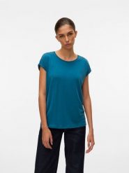 Vero Moda Koszulka w kolorze morskim rozmiar: L. Zielone bluzki Vero Moda, l, bez wzorów, bez kołnierzyka, bez ramiączek. Za 60.95 zł.