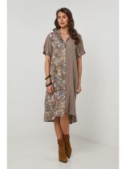 Lin Passion Lniana sukienka w kolorze jasnobrązowym rozmiar: 40/42. Brązowe sukienki Lin Passion, na co dzień, bez wzorów, ze lnu, klasyczne, bez kołnierzyka, bez ramiączek, midi, proste. Za 173.99 zł.