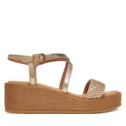 Sandały Unisa. Żółte sandały Unisa, bez wzorów, bez obcasa, na koturnie, bez zapięcia. Za 439.99 zł.