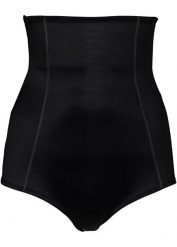 Figi shape z wysoką talią, silny stopień modelowania sylwetki. Czarne figi bonprix, bez wzorów, z bawełny. Za 77.99 zł.