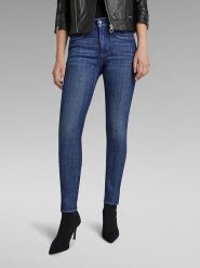 G-Star Dżinsy - Skinny fit - w kolorze granatowym rozmiar: W29/L30. Niebieskie jeansy G-Star, l, z aplikacjami, z podwyższonym stanem. Za 215.71 zł.