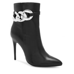 Botki Eva Minge. Czarne botki Eva Minge, bez wzorów, bez obcasa, na szpilce, bez zapięcia. Za 439.00 zł.