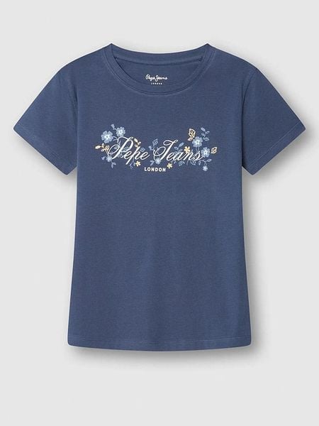 Pepe Jeans Koszulka w kolorze granatowym rozmiar: M. Niebieskie bluzki Pepe Jeans, m, bez wzorów, z bawełny, bez kołnierzyka, bez ramiączek. Za 57.95 zł.