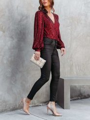 Milan Kiss Bluzka w kolorze bordowym rozmiar: XL. Czerwone bluzki Milan Kiss, xl, bez wzorów, bez kołnierzyka, bez ramiączek. Za 165.99 zł.