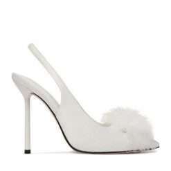 Szpilki Eva Minge. Białe szpilki Eva Minge, bez wzorów, bez obcasa, na szpilce, bez zapięcia. Za 479.99 zł.