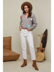 Soft Cashmere Kardigan w kolorze szarym rozmiar: 38/40. Szare kardigany Soft Cashmere, z aplikacjami, z kaszmiru. Za 139.54 zł.