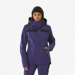 Kurtka narciarska i snowboardowa damska Quechua 900. Fioletowe kurtki narciarskie WED'ZE, xl, bez wzorów, z materiału, bez kaptura, narciarskie. Za 879.99 zł.