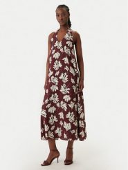 Vero Moda Sukienka letnia Jennifer 10341973 Bordowy Regular Fit. Czerwone sukienki Vero Moda, na lato, xs, bez wzorów, z wiskozy, bez kołnierzyka, bez ramiączek. Za 199.99 zł.