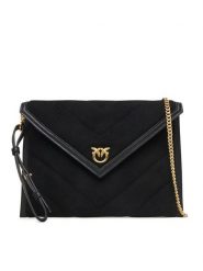 PINKO Torebka Flat Purse Handle AI 25-26 PCPL 104820 A2JH Czarny. Czarne kopertówki Pinko, bez wzorów, ze skóry, bez dodatków. Za 879.99 zł.