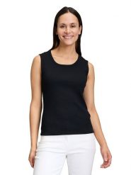 Betty Barclay Top w kolorze czarnym rozmiar: 44. Czarne topy Betty Barclay, bez wzorów, bez kołnierzyka, bez ramiączek. Za 48.95 zł.