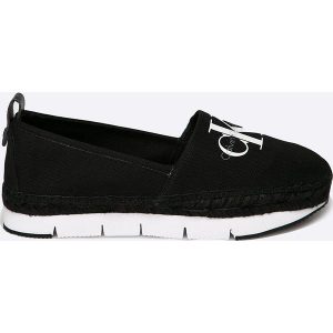 Calvin Klein Jeans - Espadryle Genna. Czarne espadryle Calvin Klein Jeans, bez wzorów, z jeansu, bez obcasa, bez zapięcia. W wyprzedaży za 369.90 zł.