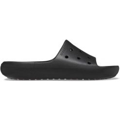 Klapki plażowe dla dorosłych Crocs Classic Slide V2. Czarne klapki Crocs, bez wzorów, bez obcasa. W wyprzedaży za 94.47 zł.