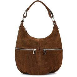 Shopperka skórzana Vera Pelle K51 brązowa. Brązowe shopper bez wzorów, ze skóry, przez ramię, bez dodatków. Za 181.49 zł.