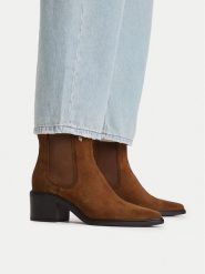 MEXX Botki EO-MX/046C-WI44 Brązowy jasny. Brązowe botki Mexx, bez wzorów, ze skóry, bez obcasa, na słupku, bez zapięcia. Za 399.99 zł.