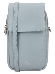 Charm Skórzana torebka w kolorze błękitnym na telefon - 12 x 22 x 6 cm rozmiar: onesize. Niebieskie torby na ramię Charm, bez wzorów, z materiału, przez ramię, bez dodatków. Za 152.99 zł.